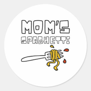 Mum's Spaghetti Funny Toddler Kids Classic Round Sticker