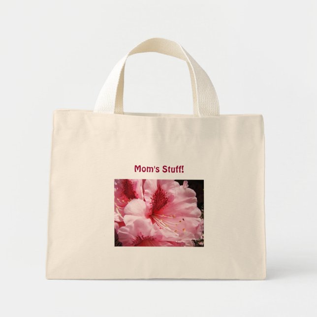 Mum's Stuff Tote bag gifts Pink Rhododendrons (Front)