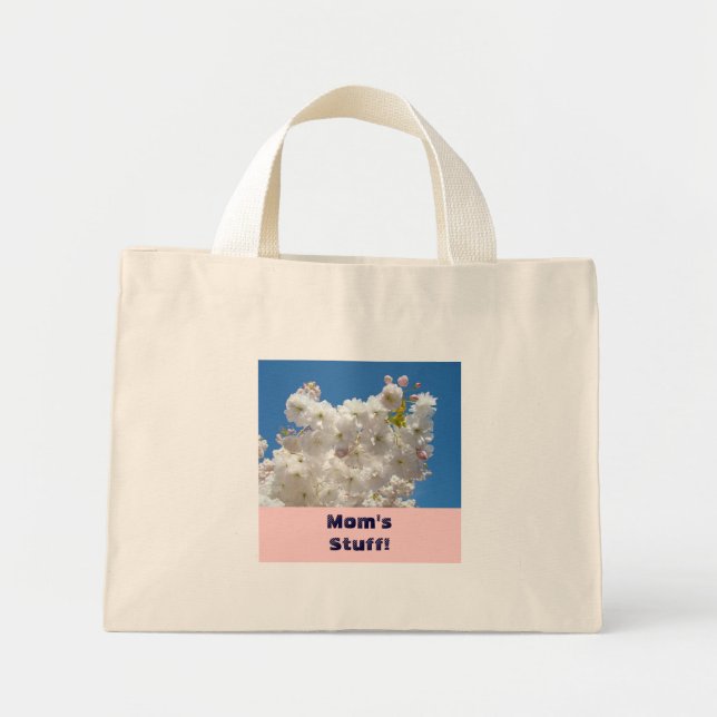 Mum's Stuff! Tote bag gifts Pink Spring Blossoms (Front)