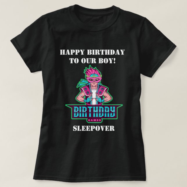 Mum's Superhero pink and green avatar Birthday T-Shirt (Design Front)