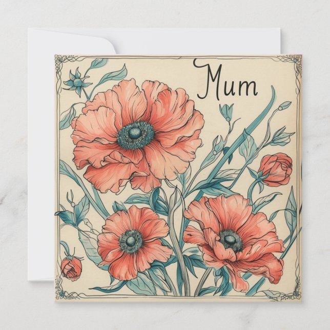 Mum's Tender Love: Heartfelt Notecards (Front)