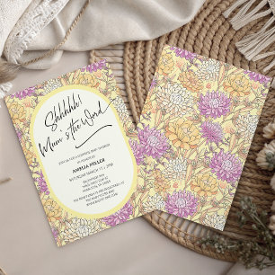Mum's the Word Floral Surprise Baby Shower Invitation