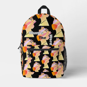 MUM'S The Word Travel Laptop Printed Backpack