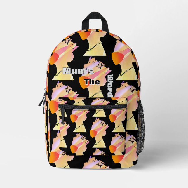 MUM'S The Word Travel Laptop  Printed Backpack (Front)