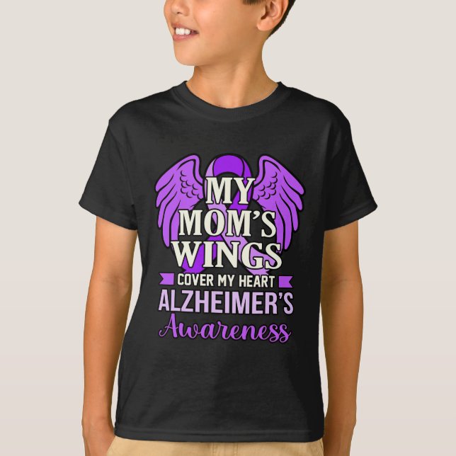 Mum's Wings Cover My Heart Alzheimer's Awareness G T-Shirt (Front)