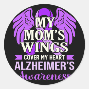 Mum's Wings Cover My Heart Heimerheimer's Awarenes Classic Round Sticker
