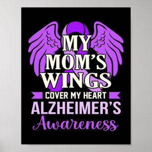 Mum's Wings Cover My Heart Heimerheimer's Awarenes Poster