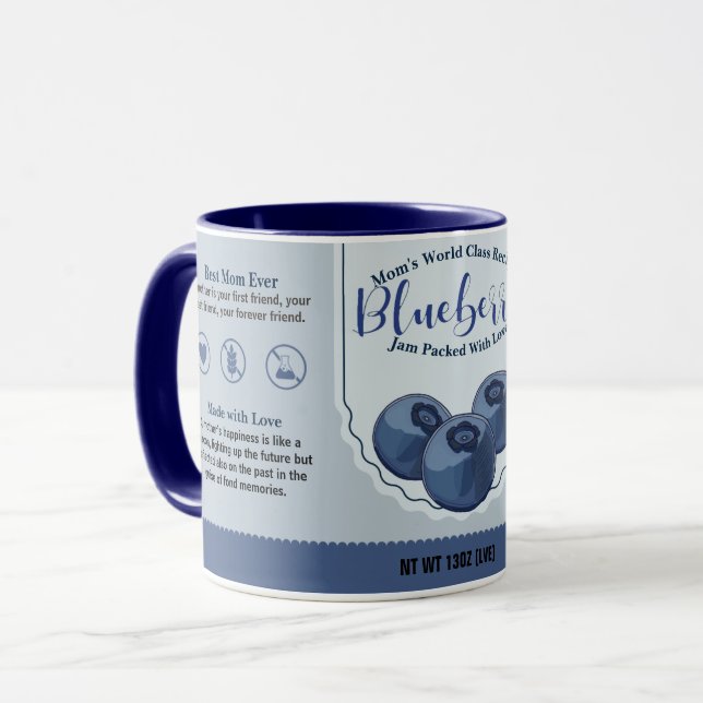 Mum's World Class Blueberry Love Jam Mug (Front Left)