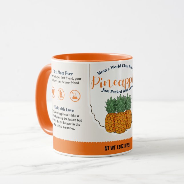 Mum's World Class Pineapple Love Jam Mug (Front Left)