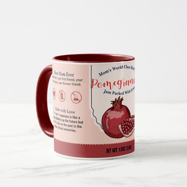 Mum's World Class Pomegranate Love Jam Mug (Front Left)