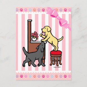 Mum's Yellow Lab and Black Lab Postcard