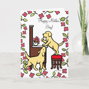 Mum's Yellow Lab Puppy Duo Card