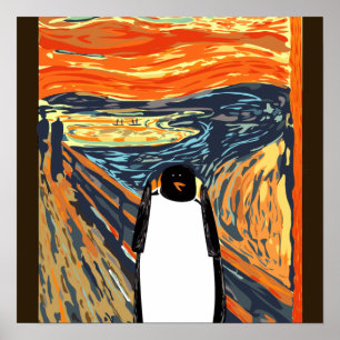 Munch penguin poster