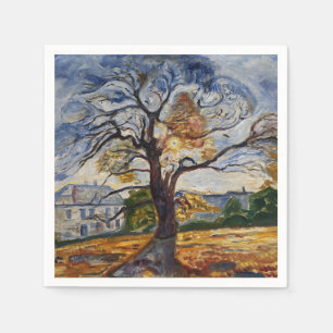 Munch The Oak Tree Expressionist Nature Art Napkin