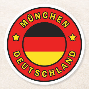 München Deutschland Round Paper Coaster