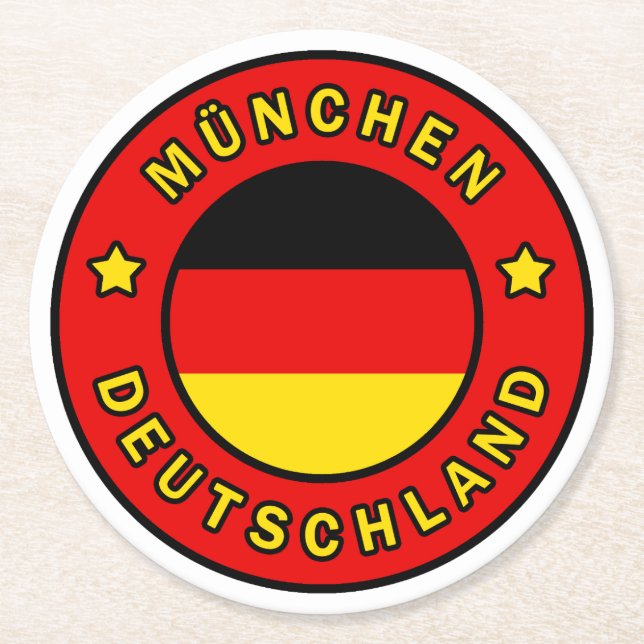 München Deutschland Round Paper Coaster (Front)