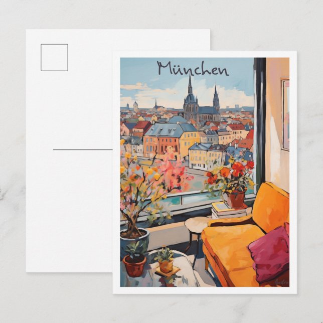 Munchen Germany Travel Aesthetic Postcard (Front/Back)