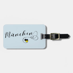 München Heart Luggage Tag Template, Munich