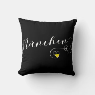München Heart Throw Pillow,  Munich Bavaria Cushion