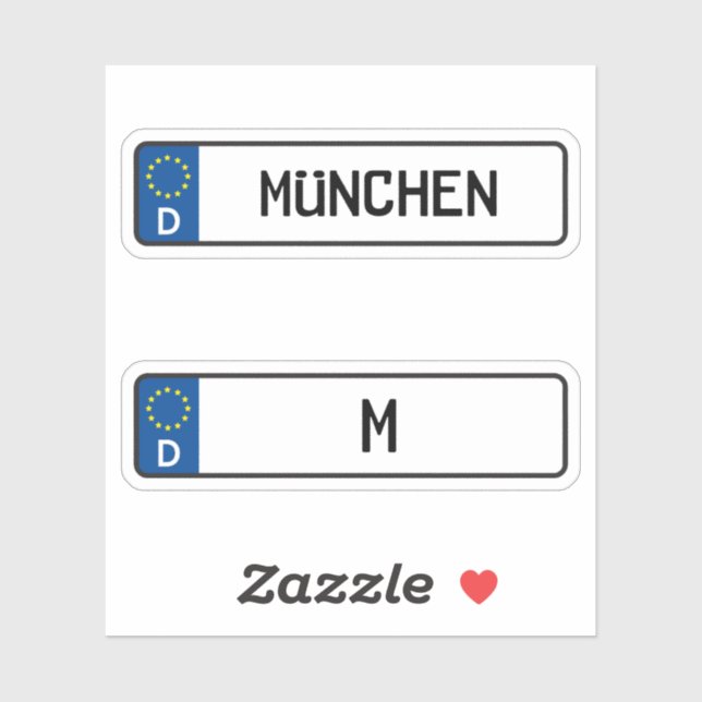 Munchen kennzeichen, German Car License Plate (Sheet)