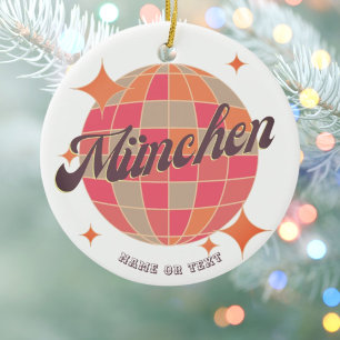 München Munich Bavaria Germany Retro disco Ceramic Ornament