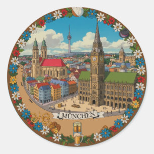 Munchen Munich Deutchland Classic Round Sticker