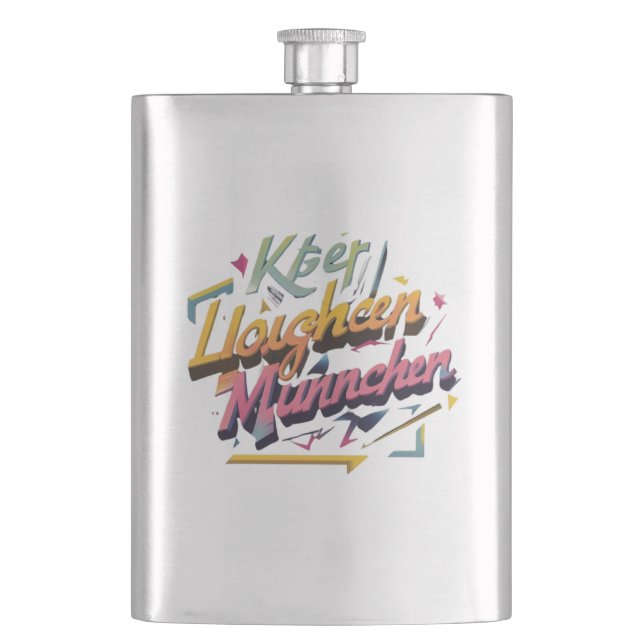 München Pop Art Tee Hip Flask (Front)