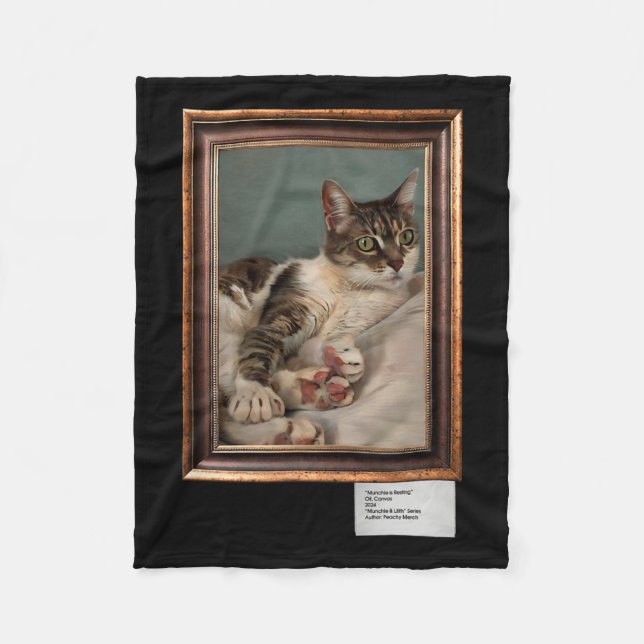 Munchie The Cat Resting - Canvas  Fleece Blanket (Front)