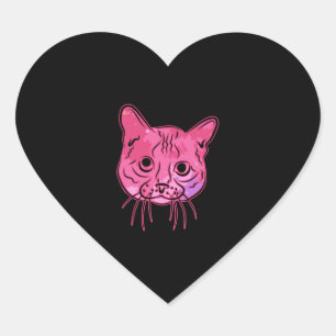 Munchkin Cat Colourful Shirt Heart Sticker