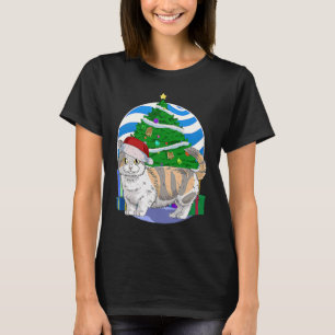 Munchkin Cat Cute Santa Christmas Tree Decor T-Shirt