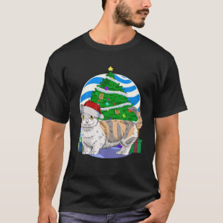 Munchkin Cat Cute Santa Christmas Tree Decor T-Shirt