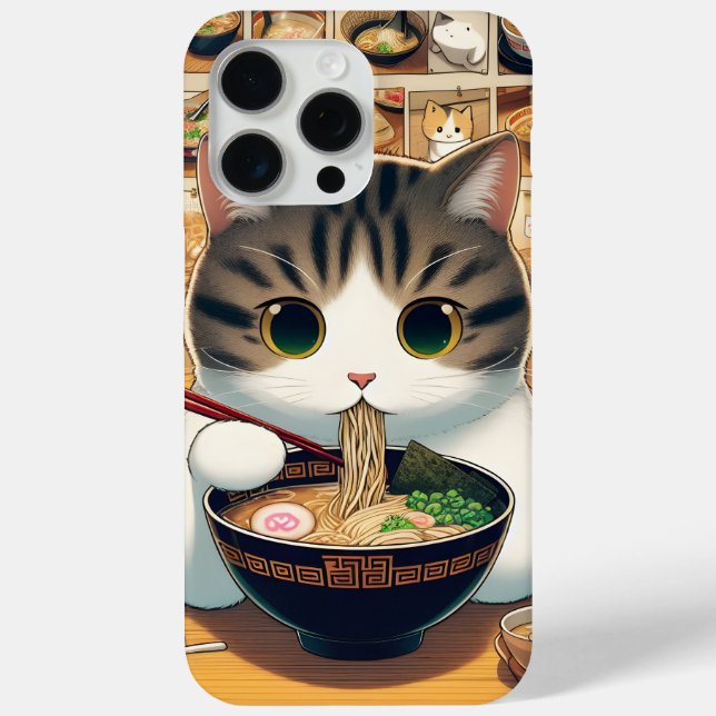 Munchkin Cat Eating Ramen Case-Mate iPhone Case (Back)