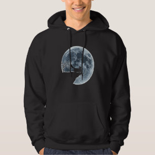 Munchkin Cat Halloween Costume Moon Silhouette Hoodie