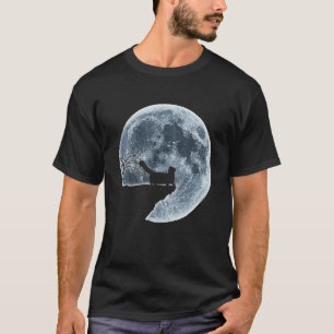 Munchkin Cat Halloween Costume Moon Silhouette T-Shirt