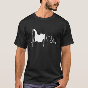 Munchkin Cat Heartbeat EKG Funny Cute I Love My Mu T-Shirt