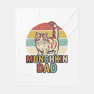 Munchkin Dad Retro Cat Lover Vector Shirt Design_1 Fleece Blanket