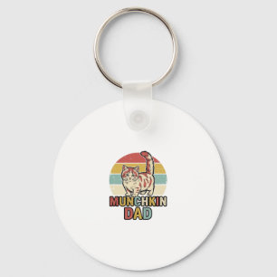 Munchkin Dad Retro Cat Lover Vector Shirt Design_1 Key Ring