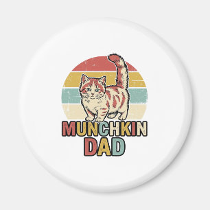Munchkin Dad Retro Cat Lover Vector Shirt Design_1 Magnet