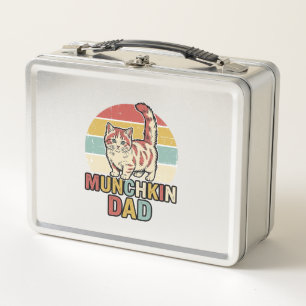 Munchkin Dad Retro Cat Lover Vector Shirt Design_1 Metal Lunch Box