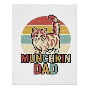 Munchkin Dad Retro Cat Lover Vector Shirt Design_1 Poster