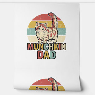 Munchkin Dad Retro Cat Lover Vector Shirt Design_1 Wallpaper