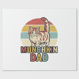 Munchkin Dad Retro Cat Lover Vector Shirt Design_1 Wrapping Paper