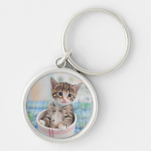 Munchkin Kitten With Pretty Ribbon Key Ring