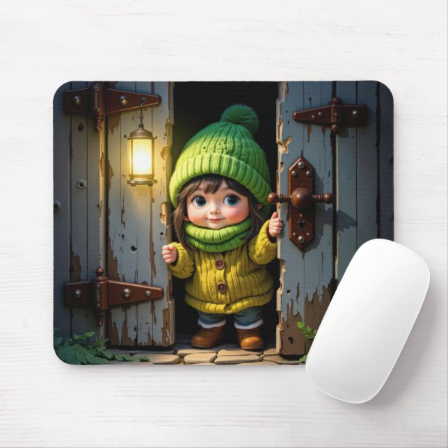 Munchkin Wearing a Hat and Sweater Mouse Pad (With Mouse)