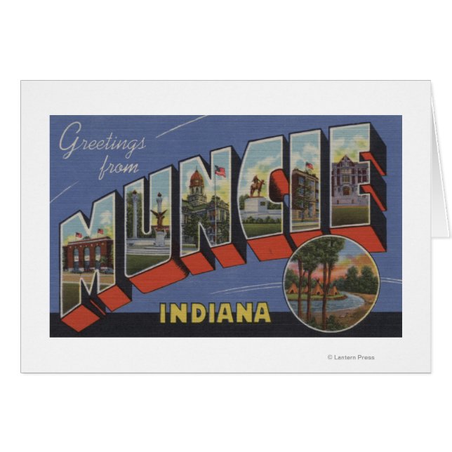Muncie, Indiana - Large Letter Scenes (Front Horizontal)