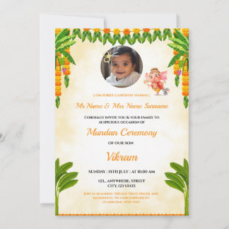 Mundan ( Hair Cutting) Ceremony Invitation Card