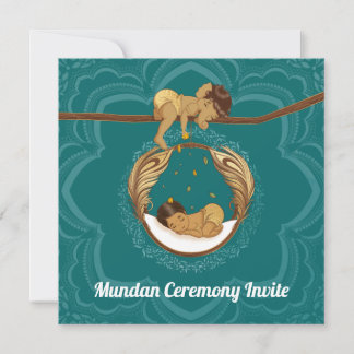 Mundan sanskaar ceremony invitation for a boy 