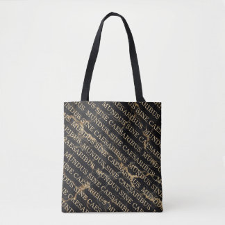 “Mundus Sine Caesaribus” Black Marble  Tote Bag