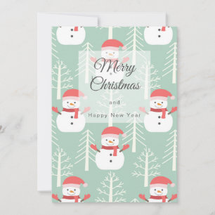 Muñecos de nieve Tarjeta festiva plana Holiday Card