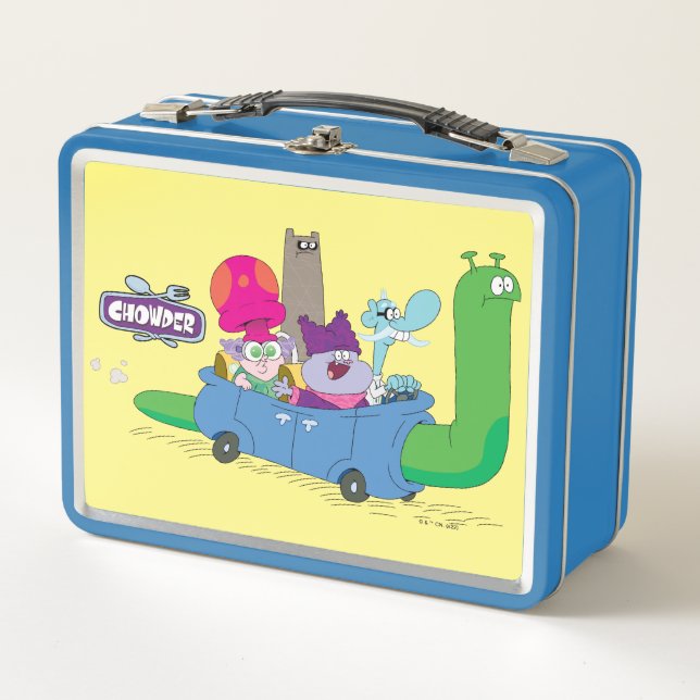 Mung, Chowder, Shnitzel, & Truffles in Snail Car Metal Lunch Box (Front)